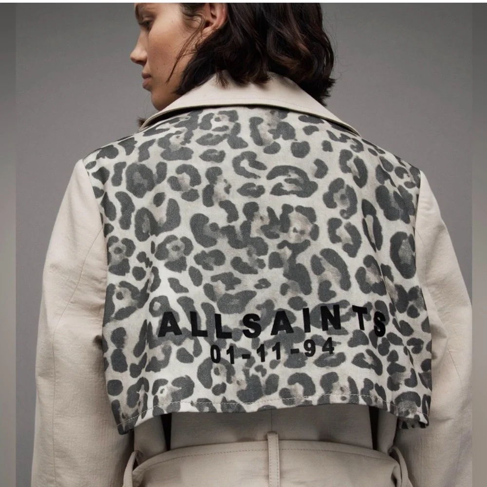 All Saints Cream Trench Coat - Picture 3 of 9